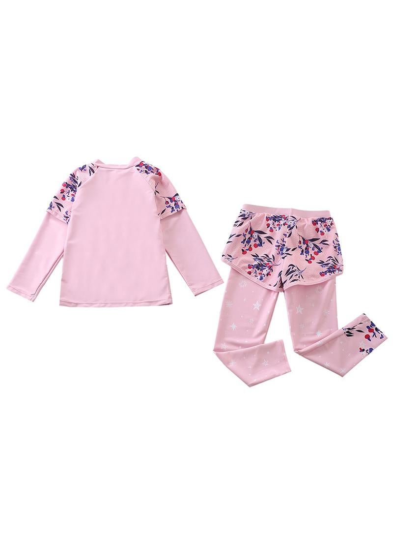 2-Piece Long Sleeve Swimsuit Girl Set Unicorn Sun Protection Swimsuit Girl Suitable For Middle-Aged And Young Children'S Swimsuit Girls - Image 2